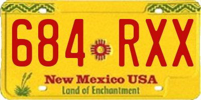 NM license plate 684RXX