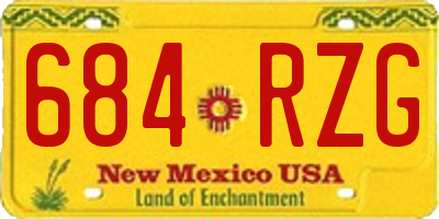 NM license plate 684RZG