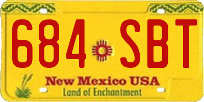 NM license plate 684SBT