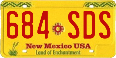 NM license plate 684SDS