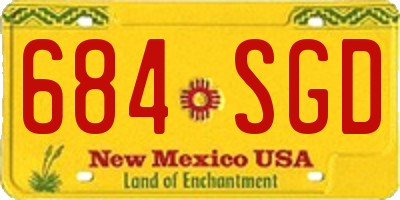 NM license plate 684SGD
