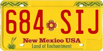 NM license plate 684SIJ