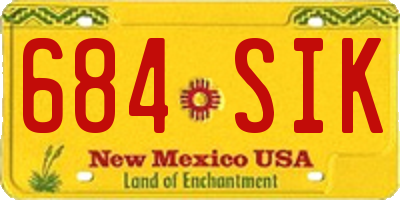 NM license plate 684SIK