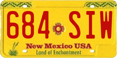 NM license plate 684SIW