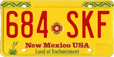 NM license plate 684SKF