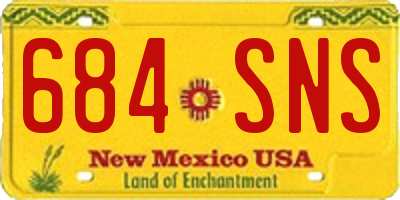 NM license plate 684SNS