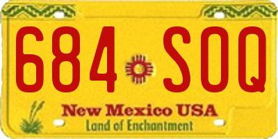 NM license plate 684SOQ