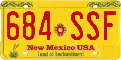 NM license plate 684SSF
