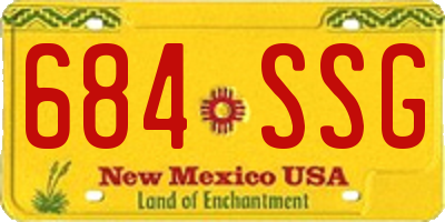NM license plate 684SSG