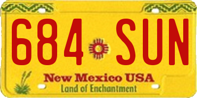 NM license plate 684SUN