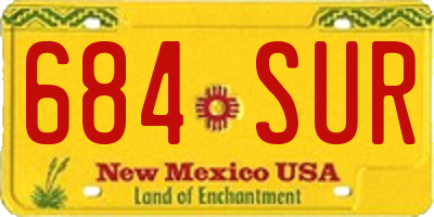 NM license plate 684SUR