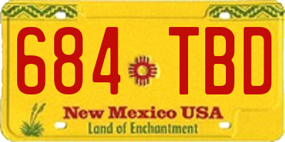 NM license plate 684TBD