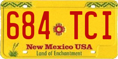 NM license plate 684TCI