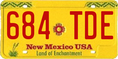 NM license plate 684TDE