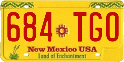 NM license plate 684TGO