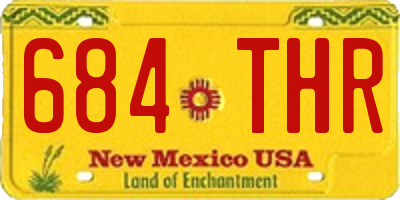 NM license plate 684THR