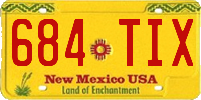 NM license plate 684TIX