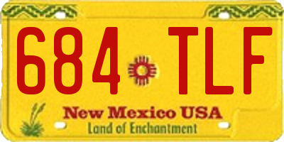 NM license plate 684TLF