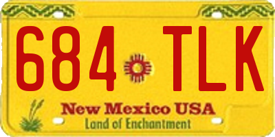 NM license plate 684TLK