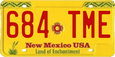 NM license plate 684TME