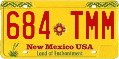 NM license plate 684TMM