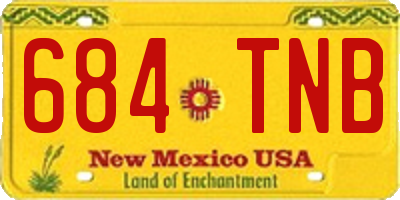 NM license plate 684TNB