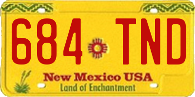 NM license plate 684TND