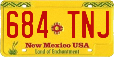 NM license plate 684TNJ