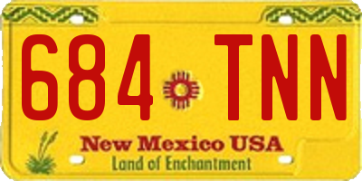 NM license plate 684TNN