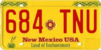 NM license plate 684TNU