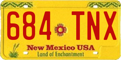 NM license plate 684TNX