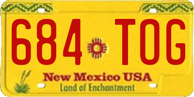 NM license plate 684TOG
