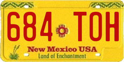 NM license plate 684TOH