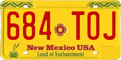 NM license plate 684TOJ