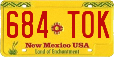 NM license plate 684TOK