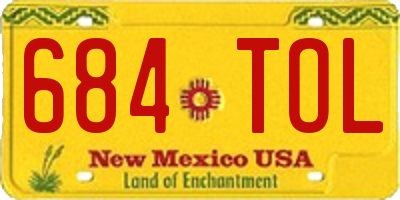 NM license plate 684TOL