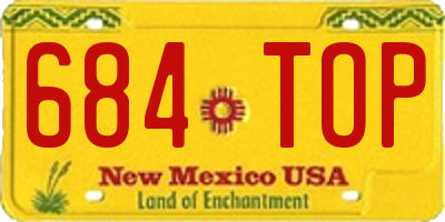 NM license plate 684TOP