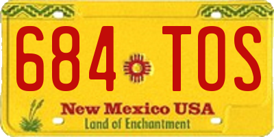 NM license plate 684TOS