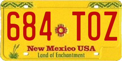 NM license plate 684TOZ
