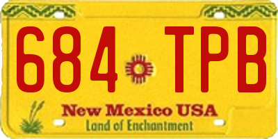 NM license plate 684TPB