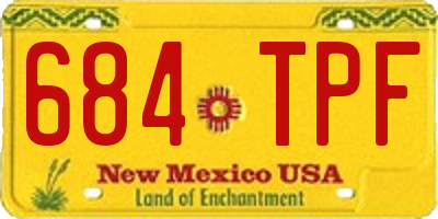 NM license plate 684TPF