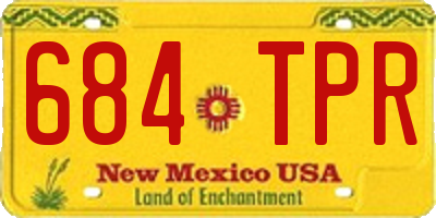 NM license plate 684TPR