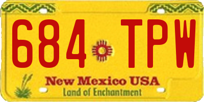 NM license plate 684TPW