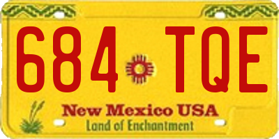 NM license plate 684TQE