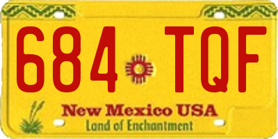 NM license plate 684TQF
