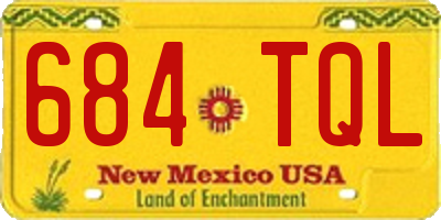 NM license plate 684TQL
