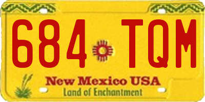 NM license plate 684TQM