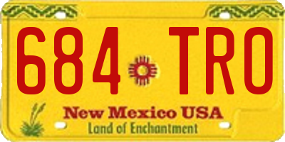 NM license plate 684TRO