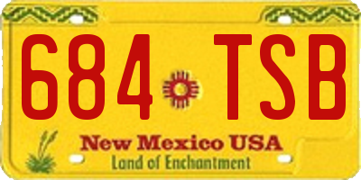 NM license plate 684TSB