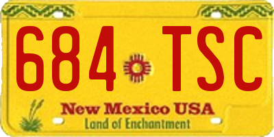 NM license plate 684TSC